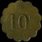Jeton de 10 centimes émis par le Cercle des Sous-Officiers du 11ème Escadron du Train des Equipages basé à Nantes (44000 - Loire-Atlantique) - revers