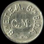 Jeton de 40 centimes émis par le 6em E.T.E.M. - 6em B.O.A. - C.M. - avers