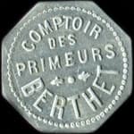 Jeton de 25 centimes avec contremarque cloche émis par le Comptoir des Primeurs - Berthet à Unieux (42240 - Loire) - avers