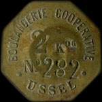 Jeton 2 kg de pain N� 282 - Boulangerie Coop�rative d'Ussel (19200 - Corr�ze) - avers