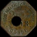 Jeton 2 kg 500 de pain trou� - Boulangerie Coop�rative d'Ussel (19200 - Corr�ze) - avers