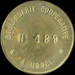 Jeton sans valeur indiqu�e n� 189 - Boulangerie Coop�rative � Ussel (19200 - Corr�ze) - avers