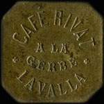 Jeton de 12 1/2 centimes �mis par le Caf� Rivat � La Gerbe - La Valla-en-Gier (42131 - Loire) - avers