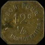 Jeton de 12 1/2 centimes �mis par le Caf� Rivat � La Gerbe - La Valla-en-Gier (42131 - Loire) - revers