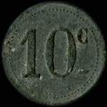 Jeton de 10 centimes �mis par l'Union Bouliste � Veauche (42340 - Loire) - revers