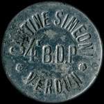 Jeton de 1 franc �mis par la Cantine Sim�oni du 4e bataillon de Dragons Port�s - avers