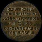Jeton de 2 francs �mis par l'Entreprise Martin Beylier & Dounet � Verdun (55100 - Meuse) - revers