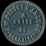 Jeton de n�cessit� de 30 centimes �mis par J.M.Piotet & J.Roque - Usine de Vernaison (69390 - Rh�ne) - avers