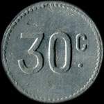 Jeton de n�cessit� de 30 centimes �mis par J.M.Piotet & J.Roque - Usine de Vernaison (69390 - Rh�ne) - revers