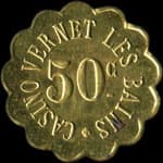 Jeton de 50 centimes �mis par le Casino de Vernet-les-Bains (66820 - Pyr�n�es-Orientales) - avers