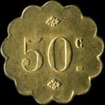 Jeton de 50 centimes �mis par le Casino de Vernet-les-Bains (66820 - Pyr�n�es-Orientales) - revers