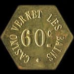 Jeton de 60 centimes �mis par le Casino de Vernet-les-Bains (66820 - Pyr�n�es-Orientales) - avers