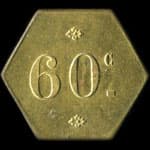 Jeton de 60 centimes �mis par le Casino de Vernet-les-Bains (66820 - Pyr�n�es-Orientales) - revers