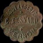 Jeton de 2 1/2 centimes de pain émis par la Boulangerie C.Besnard à Vernon (27200 - Eure) - avers