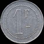 Jeton de 1 franc �mis par le Mess des Sous-Officiers du 1er G�nie � Versailles (78000 - Yvelines) - revers