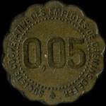 Jeton de 5 centimes �mis par la Soci�t� Coop�rative des Employ�s de Chemins de Fer � Vesoul (70000 - Haute-Sa�ne) - avers