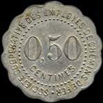 Jeton de 50 centimes �mis par la Soci�t� Coop�rative des Employ�s de Chemins de Fer � Vesoul (70000 - Haute-Sa�ne) - avers