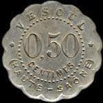 Jeton de 50 centimes �mis par la Soci�t� Coop�rative des Employ�s de Chemins de Fer � Vesoul (70000 - Haute-Sa�ne) - revers
