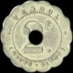 Jeton de 2 francs �mis par la Soci�t� Coop�rative des Employ�s de Chemins de Fer � Vesoul (70000 - Haute-Sa�ne) - avers