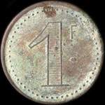 Jeton de 1 franc �mis par le Casino - Veules-les-Roses (76980 - Seine-Maritime) - revers