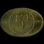 Jeton Brasserie Elys�e-Palace - 5 francs - Vichy (03200 - Allier) - revers