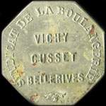 Jeton Syndicat de la Boulangerie - Vichy - Cusset - Bellerives - L. Buvat - 2 &frac12; centimes - Vichy (03200 - Allier) - avers