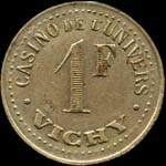 Jeton Casino de l'Univers - 1 franc - Vichy (03200 - Allier) - revers