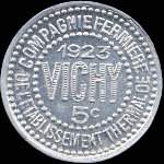 Jeton Compagnie Fermi�re de 'Etablissement Thermal - 5 centimes 1923 - Vichy (03200 - Allier) - avers