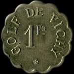 Jeton Golf de Vichy - H�tel du Parc et Majestic Palace - 1 franc - Vichy (03200 - Allier) - revers