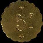 Jeton Petit Casino - 5 francs - Vichy (03200 - Allier) - revers