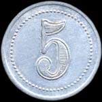 Jeton de 5 centimes �mis par l'Union Commerciale & Industrielle Viganaise au Vigan (30120 - Gard) - revers