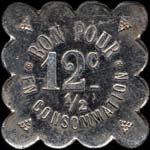 Jeton de 12 1/2 centimes �mis par le Caf� M.Rulli�re � Villars (42390 - Loire) - revers