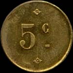 Jeton de 5 centimes �mis par Henry Cr�pin - Cantine de Villiers-Adam (95840 - Val d'Oise) - revers