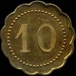 Jeton de 10 centimes �mis par Henry Cr�pin - Cantine de Villiers-Adam (95840 - Val d'Oise) - revers