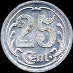 Jeton de 25 centimes 1922 �mis par l'Union Commerciale de Vimoutiers (61120 - Orne) - revers