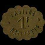 Jeton de 1 franc �mis par la Cantine Baillette (6�me Dragons) � Vincennes (94300 - Val-de-Marne) - avers