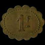 Jeton de 1 franc �mis par la Cantine Baillette (6�me Dragons) � Vincennes (94300 - Val-de-Marne) - revers
