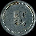Jeton de 5 centimes �mis par le Cercle de l'Ecole Militaire d'Administration � Vincennes (94300 - Val-de-Marne) - revers