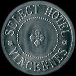 Jeton de 10 centimes �mis par le Select Hotel - Vincennes (94300 - Val-de-Marne) - avers