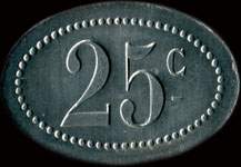 Jeton de 25 centimes �mis par le Select Hotel - Vincennes (94300 - Val-de-Marne) - revers