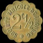 Jeton de 2 &frac12; centimes �mis par la Soci�t� Vinicole de Fronsac - 11, Rue de Montreuil - Vincennes (94300 - Val-de-Marne) - revers