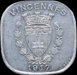 Jeton de 20 centimes 1917 en aluminium �mis par l'Union Commerciale et Industrielle de Vincennes (94300 - Val-de-Marne) - avers