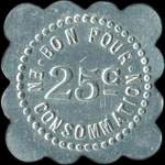 Jeton de 25 centimes �mis par Madame  Veuve Collange - H�tel du Centre � Vorey-sur-Arzon (43800 - Haute-Loire) - revers