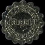 Jeton de 1 litre de bi�re en zinc nickel� �mis par la Brasserie Robert - Vrigne-aux-Bois (08330 - Ardennes) - avers