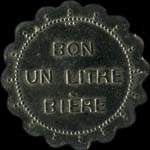 Jeton de 1 litre de bi�re en zinc nickel� �mis par la Brasserie Robert - Vrigne-aux-Bois (08330 - Ardennes) - revers