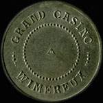 Jeton sans valeur indiquée émis par le Grand Casino - Wimereux (62930 - Pas-de-Calais) - revers