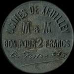 Jeton de 2 francs �mis par les Usines de Xeuilley M&M (54990 - Meurthe-et-Moselle) - avers