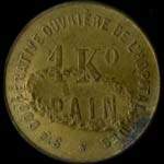 Jeton de 1 kg de pain �mis par la Soci�t� Coop�rative Ouvri�re de l'H�pital � Ydes (15210 - Cantal) - avers