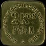 Jeton de 2 kg de pain �mis par la Soci�t� Coop�rative Ouvri�re de l'H�pital � Ydes (15210 - Cantal) - avers