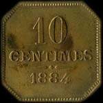 Jeton de 10 centimes 1884 �mis par la Filature de l'Abbaye � Yerres (91330 - Essonne) - revers